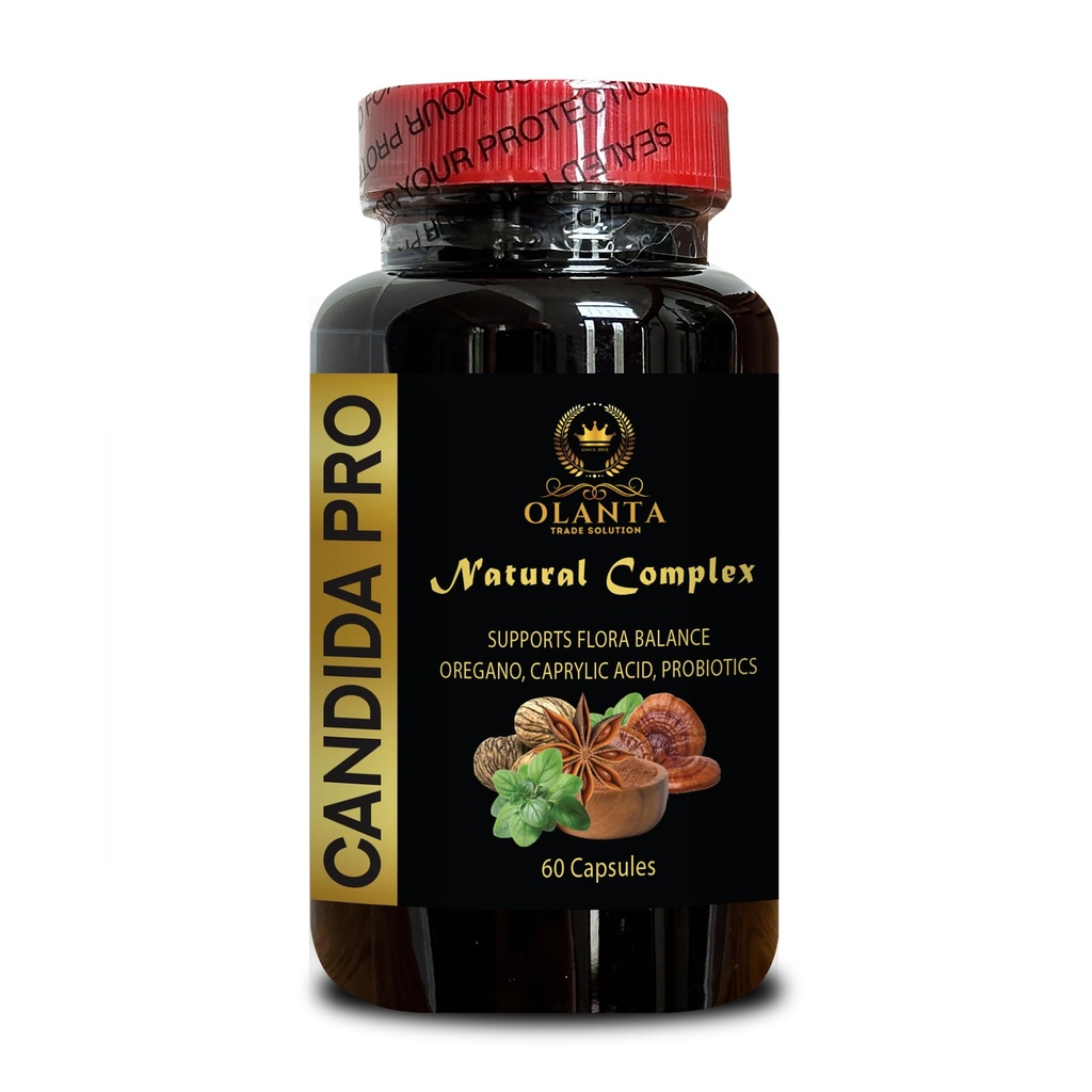 Candida Support Complex - Arabnogalactan Immune, probiotici per la salute digestiva delle donne, Oregano Leaf Extract, Intestinal Cleanse, Gut Health Support - 1 Bottiglia 60 Capsule