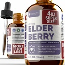 Rejuvica Salute Active Elderberry 4oz XL Super Size - Estratto di liquido di sambuco avanzato - Gocce di supporto immunitario - Vegan Sugar Free Non OGM Tintura