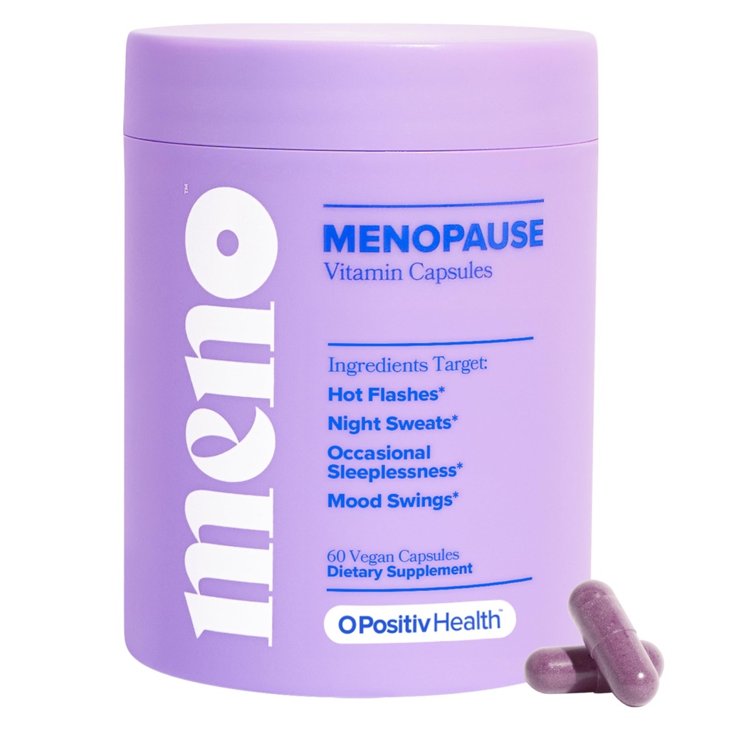 O Positiv MENO Vitamine per Menopausa - Supplemento di menopausa senza ormoni per le donne - Nero Cohosh & Ashwagandha KSM-66 - Aiuta a Alleviare Flash Caldi, Nuoti Notturni, Scambi di umore - 30 Servings (Pack of 1)