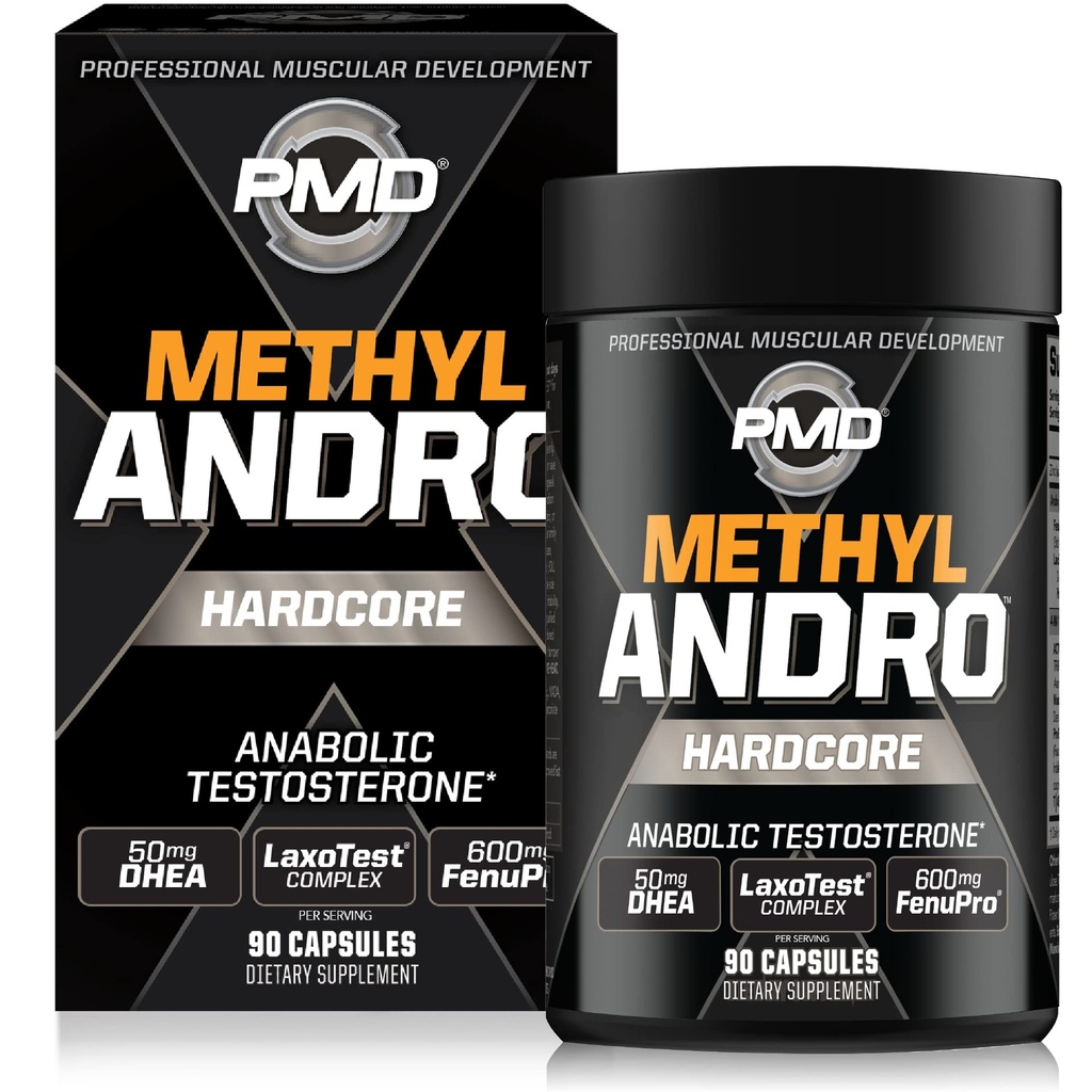 PMD Sports Methyl Andro with DHEA - Testosterone Booster for Men and Women - Supports Muscle Growth & Strength for Weightlifting & Workout Performance - Dietary Supplements (90 Vegetarian Capsules)