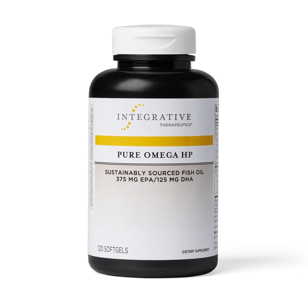 Integrative Therapeutics Pure Omega HP - Fish Oil Supplement per il supporto nutrizionale - Supporta la salute del cuore* - No Fishy Burps - Sostenibilmente Sourced - Gluten & Dairy-Free - 120 Softgels (120 Servings)
