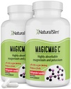 MagicMag C di NaturalSlim, Citrato di Magnesio con Potassio per Rilassamento Muscolare, Qualità del Sonno, Nerve Function & Electrolyte Support, Supplemento di Magnesio Giornaliero per Uomini e Donne, 100 Capsule 2pk