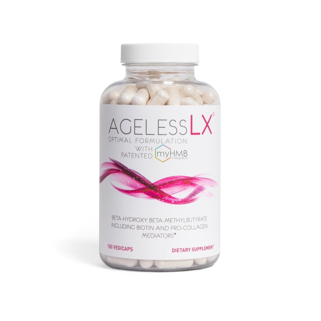 AgelessLX HMB Integratori per le donne - Collagen Enhancer Capsule - Anti-invecchiamento per 40 + Magra Muscle Builder - Biotina, Vitamina D3 K2 Supplemento per la pelle giovanile - 60 Serve
