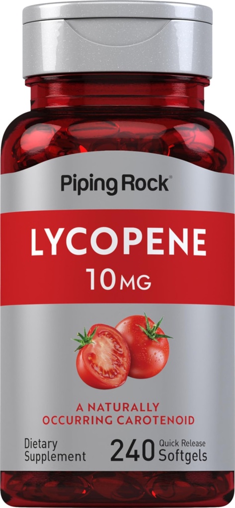 Piping Rock Lycopene 10mg | 240 Softgels | Non OGM, Gluten Free Supplement