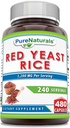 Pure Naturals Red Yeast Rice 1200 Mg per porzione, Capsule Supplemento | Non OGM | Gluten Free | Made in USA (480 Count)