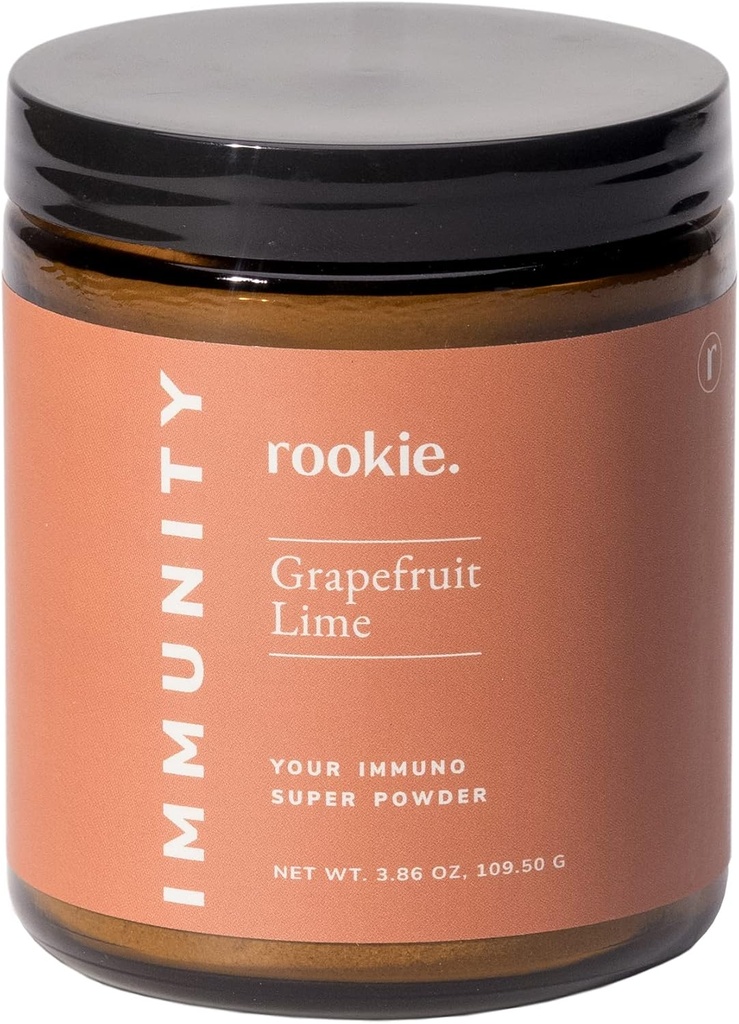 Polvere preventative Boost di malattia di Immunity da Rookie Wellness, Include vitamina D, Elderberry, Ginger, Natural Wellness Remedy Vitamins Supplement, Pompelmo e Lime Flavor (30 Serving Jar)