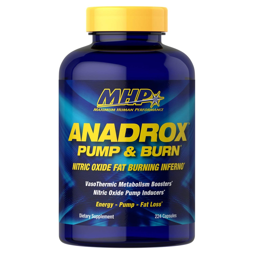 MHP Anadrox Pump & Burn, Nitric Oxide Fat Burning Inferno, 224 capsule
