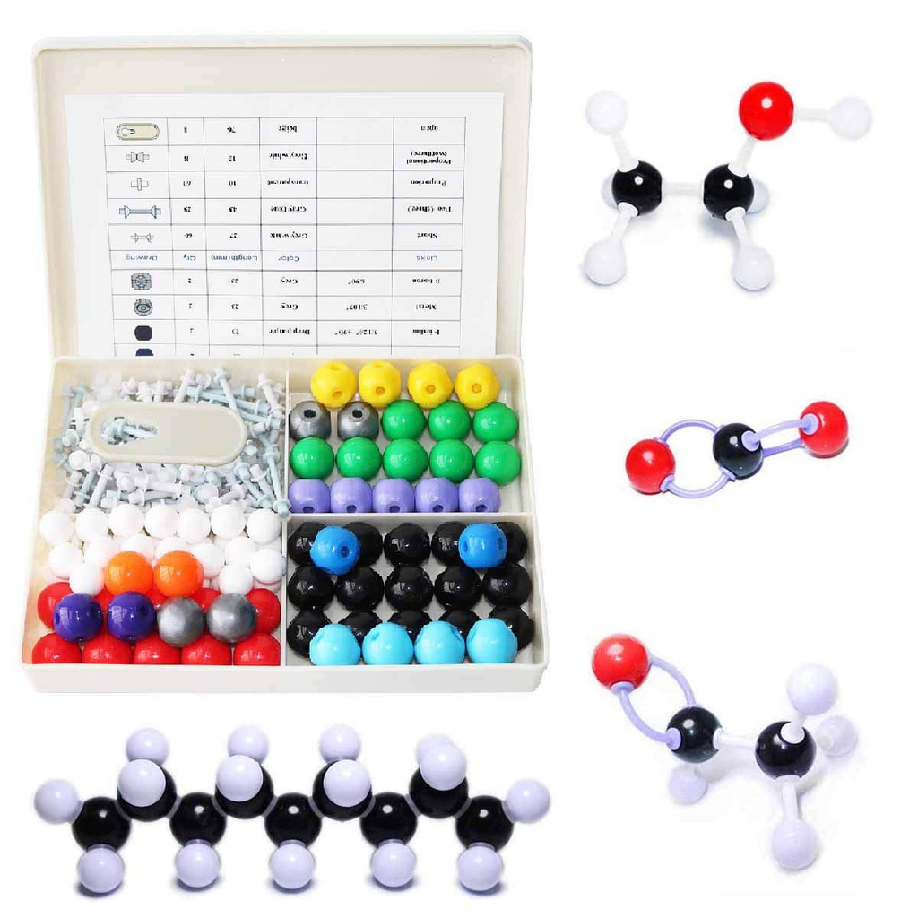 Kit di modello molecolare (239 pezzi), Set di studenti o insegnanti per l'apprendimento della chimica organica e inorganica, Motivate Enthusiasm per l'apprendimento e l'educazione dello spazio