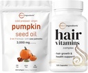 Micro ingredienti Olio di semi di zucca con Saw Palmetto 3.000mg Softgels & Hair Vitamins Complex Capsules | 2 Pack Bundle | Olio di Vergine Pressato a freddo | 14-in-1 Supporto per la crescita dei capelli con collagene & Biotin