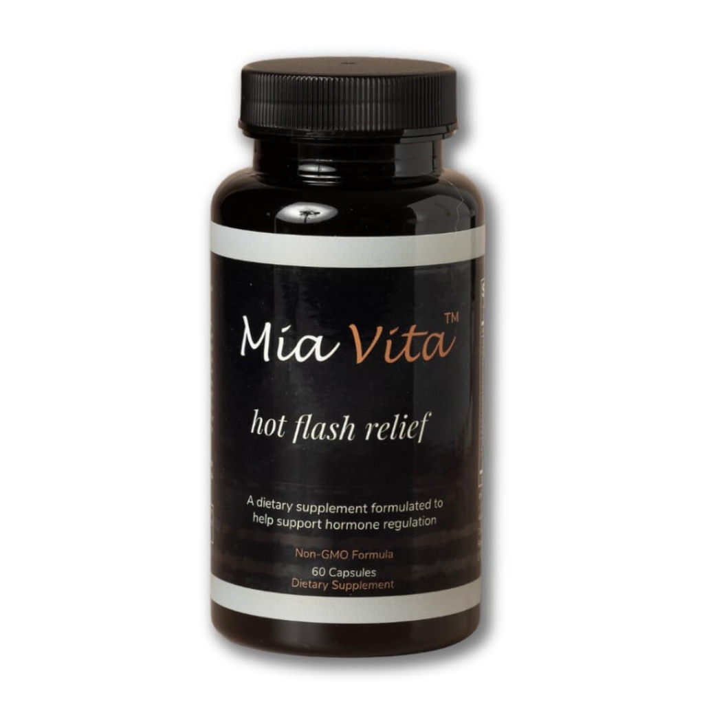 FEMMEPHARMA Mia Vita Integratori Flash Caldi per Menopausa Regolamento Ormone Naturale Non OGM per Maglioni Notturni Nero Cohosh & Dong Quai 60 capsule (30 giorni di alimentazione)