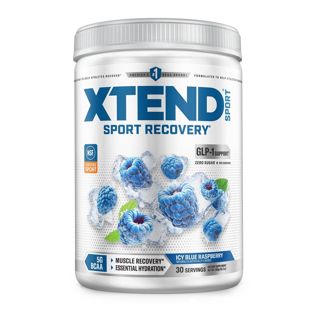 XTEND Sport BCAA Polvere Blue Raspberry Ice - Polvere di elettrolita per il recupero e l'idratazione con aminoacidi - 30 Serve