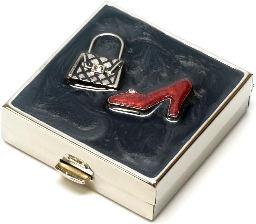 9311 Quadrato Piccolo Pillola Box Organizer Nero Rosso Oro Donne Viaggio Pillola Custodia Portatali Portatali Medicina quotidiana Vitamina Box Supplemento Mini Storage