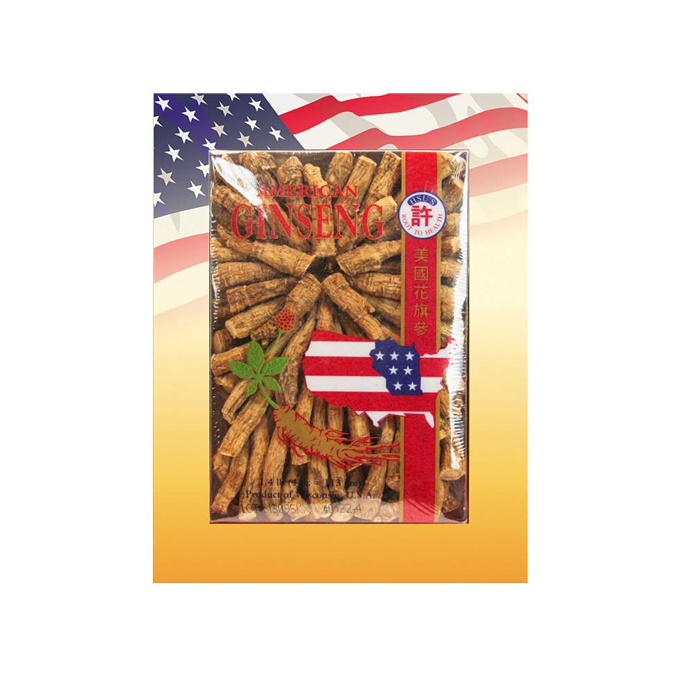 Hsu's SKU 122-4 | Medium Prong | Cultivated Wisconsin American Ginseng Direct from Ginseng Gardens | |氏花花 | 4oz Box, К参