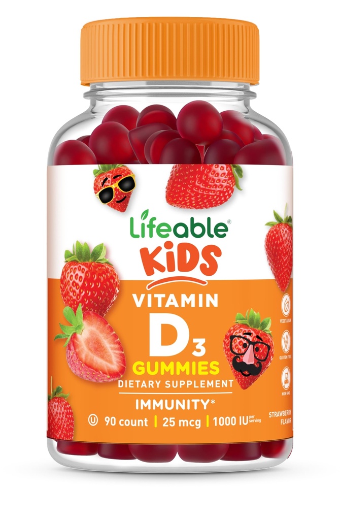Vitamina D Gummies | Vitamina D3 1000iu | Grande vitamina D3 Gummies | D3 Vitamina per ossa sane forti e supporto immunitario | Vitamina D per bambini, ragazzi, ragazze | 90 Gummies