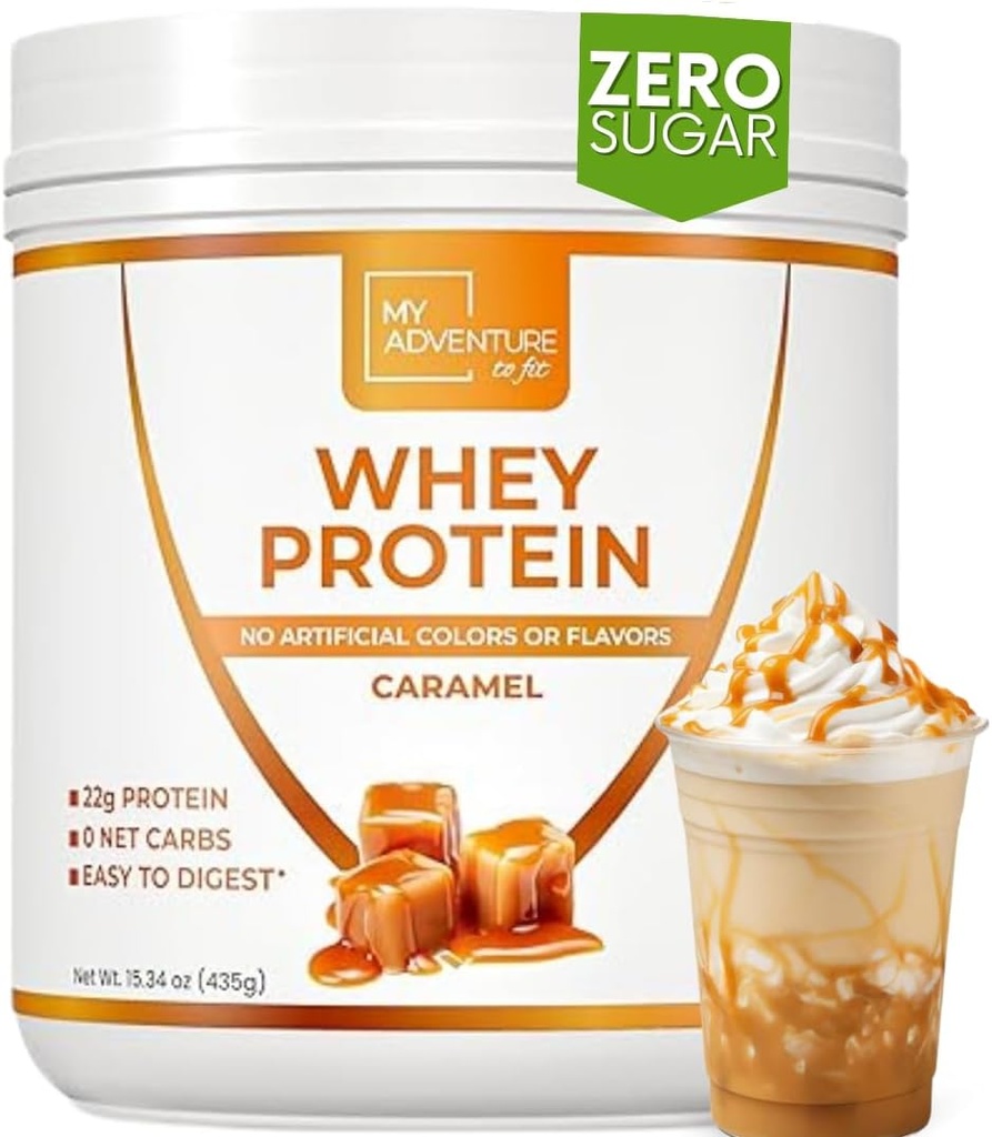 Polvere di proteine dell'isolato del siero di latte - polvere di proteine del carbo basso per le donne - addolcita con proteine isolate del siero di Stevia per la crescita del muscolo - polvere di proteine pulite naturali (Caramel, 15 porzioni)