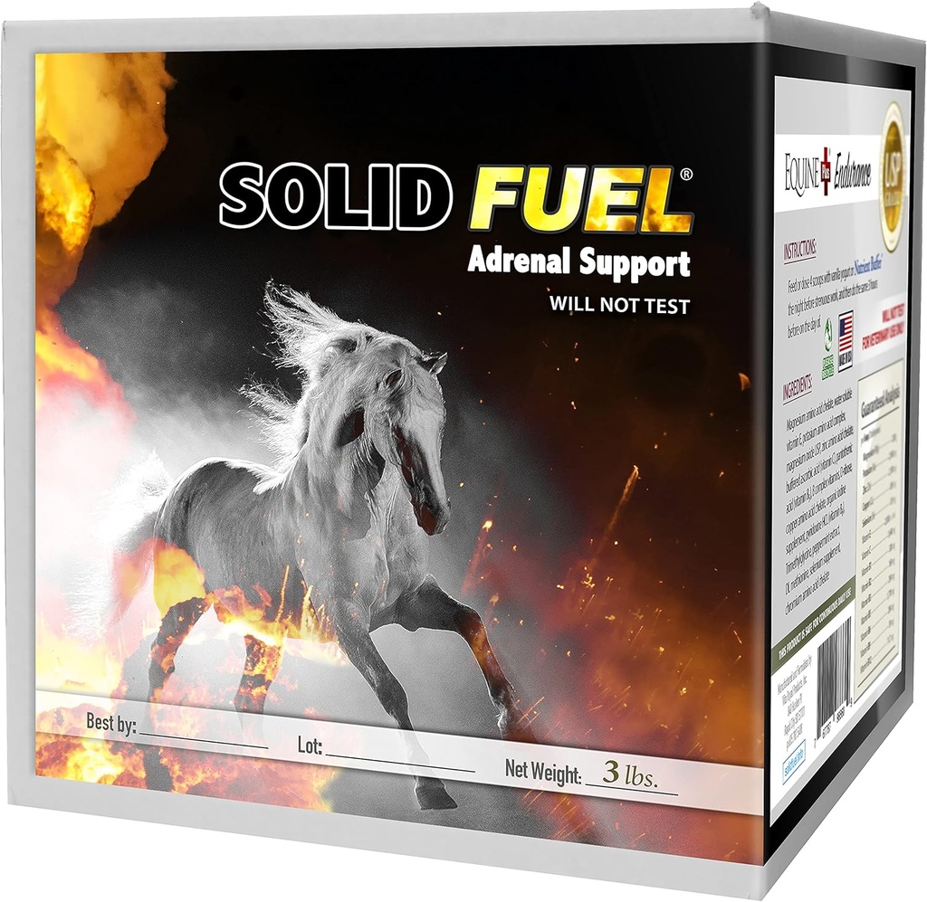 SOLID FUEL - Integratore di cavalli per prestazioni - Vitamine, Minerali e Aminoacidi per supporto surrenale e resistenza