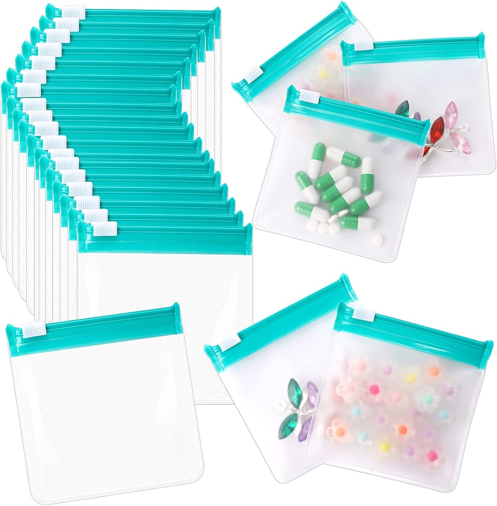 24 Pcs viaggio Pillole Packets sacchetto sacchetto riutilizzabile Zippered Medicine Bag Set Self Sealing Clear Plastic Medicine Organizer con Slide Lock lunedì a domenica Pill Baggies for Pills Small Items Storage
