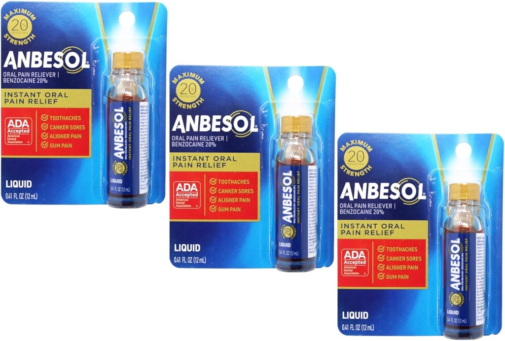 Liquido di resistenza massima di Anbesol, 0,401 Ounce fluido (pacchetto di 3)