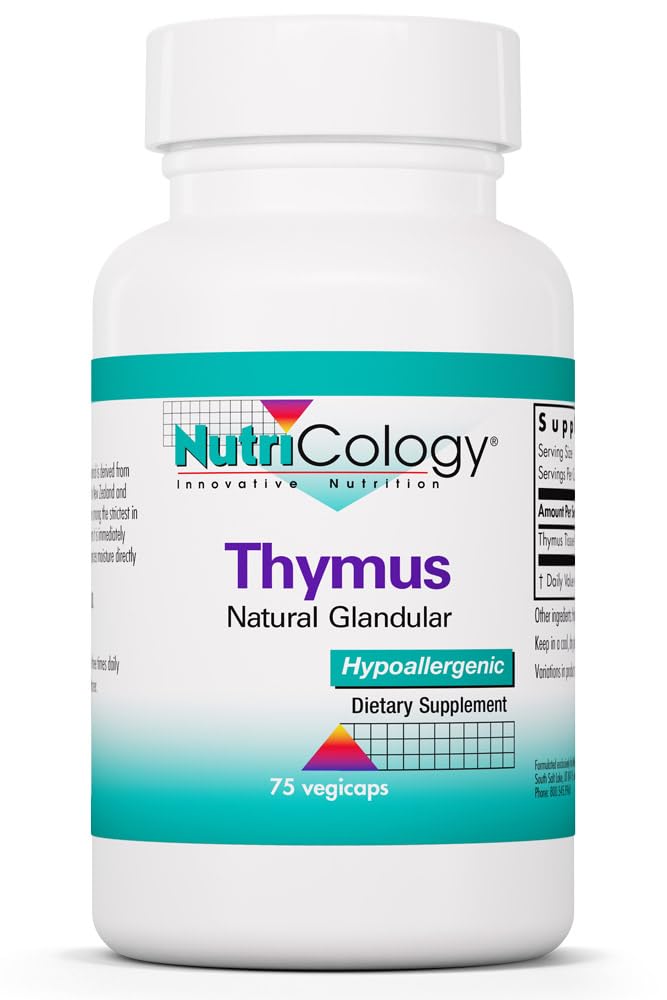 Nutrizione Thymus Supplemento - Thymus Tissue, Estratto Glandular, 1000mg Raw Thymus Glandular, Ovine, Lyophilized, Hypoallergenic - 75 Count