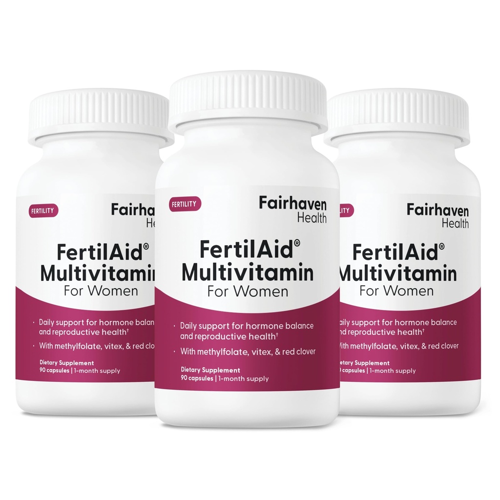 Fairhaven Health FertilAid per le donne | Integratori prenatali di fertilità della vitamina per le donne | Concezione per lei con Vitex e Folate | Regolarità del ciclo di sostegno e ovulazione* | 270 capsule