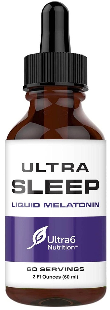 Ultra6 Nutrizione Melatonina gocce con radice di valeriana - Liquid Melatonin Dormire Supplemento con 5 HTP & Passion Flower - Una miscela liquida di resistenza del sonno per gli adulti