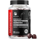 Testosterone supplemento per gli uomini per la crescita del muscolo, Stamina & Performance | Testosterone Booster Muscle Builder per gli uomini | Test Boost Max con Tongat Ali | Test Booster & Male Enhancement | 60 Gummies