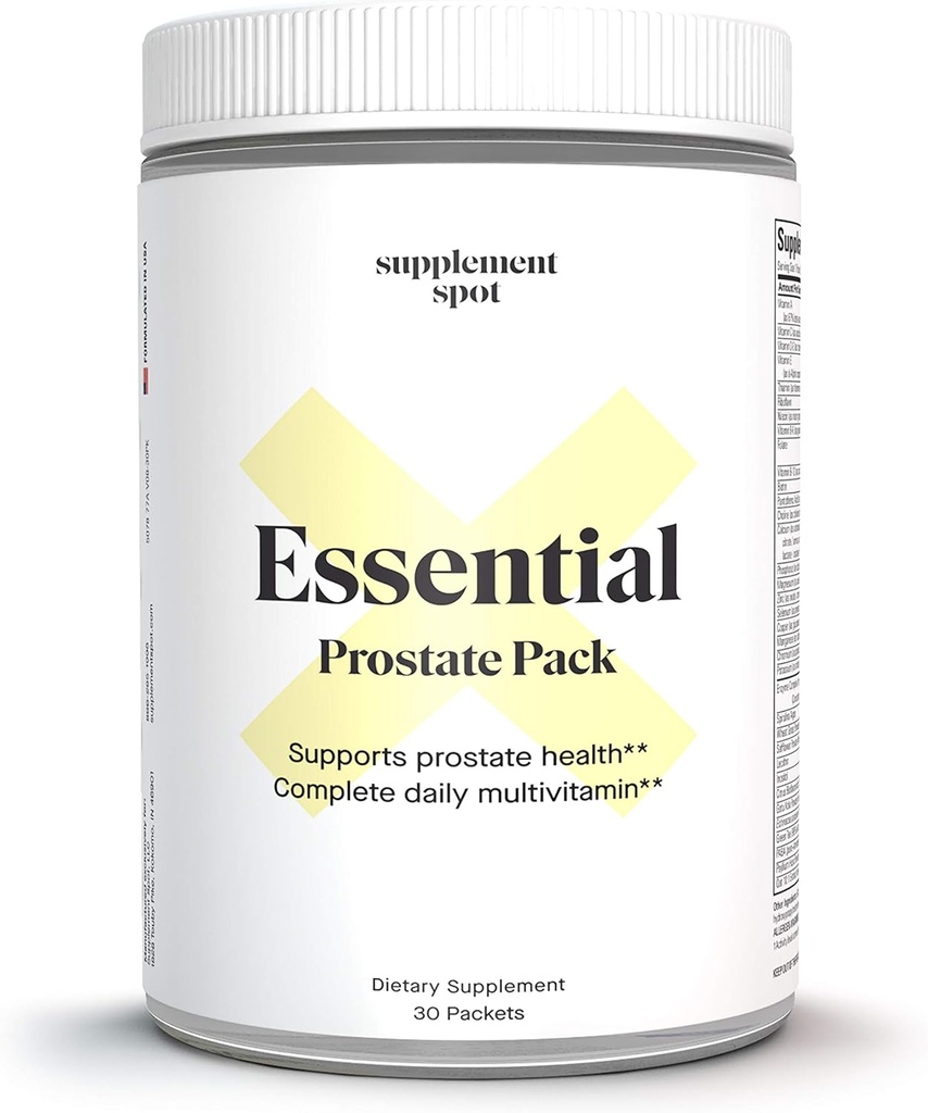 Essential Prostate Health Pack - Integratori Giornalieri Multivitaminici per Uomo w/Saw Palmetto, Vitamine, Minerali - Multivitaminici giornalieri per gli uomini per sostenere la prostata e la salute generale - 30 Pacchetti