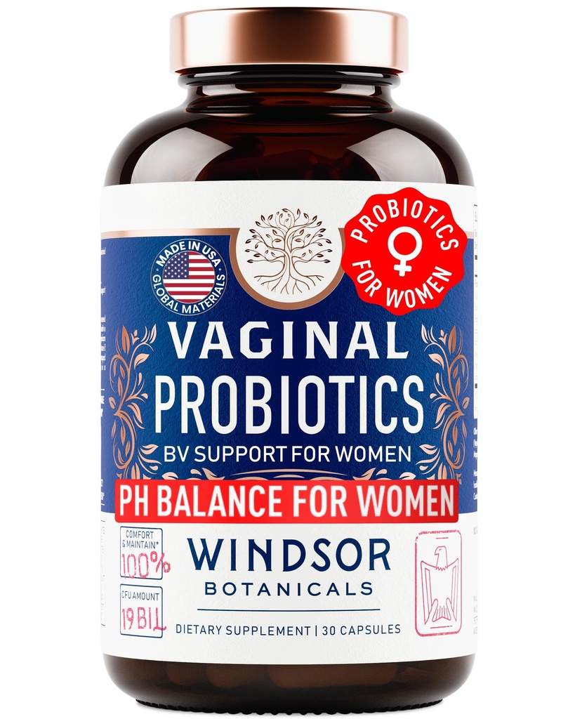Probiotici vaginali per le donne - 19Bil CFU, 15-Strain Lactobacillus Probiotico per PH Balance, Supporto del tratto urinario, Odor & Yeast Health - Balance Complex per le donne BV Support Supplementi - 30 Vegan Caps