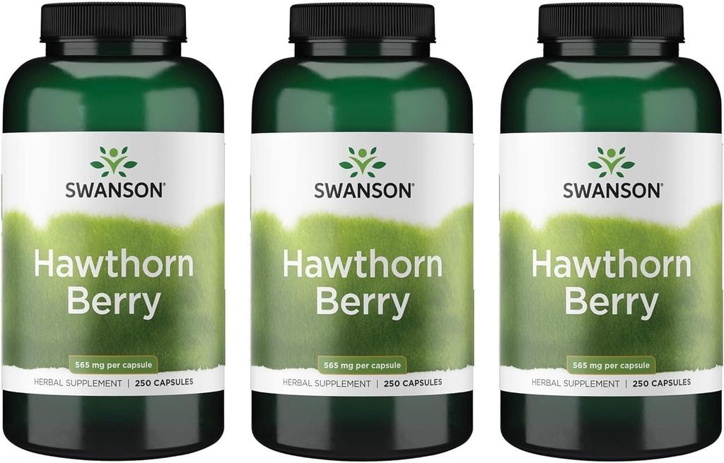 Swanson Hawthorn Berry Supplemento- Antiossidante Flavonoidi (250 capsule, 565 mg Ogni) 3 confezione