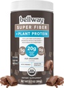 Bellway Super Fiber + polvere di proteina, polvere di supplemento di fibra di Psyllium organico senza zucchero con 20g Protein Per Serving, Cioccolato ricco, 12,7 oz