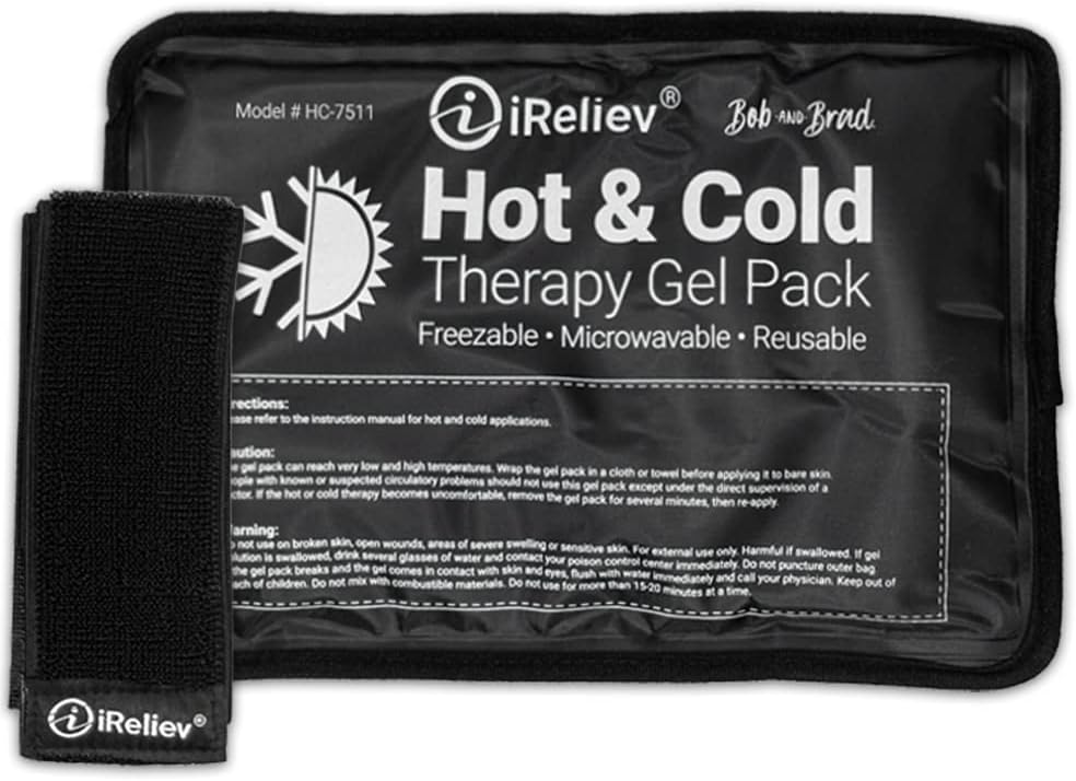 Gel Pack per Terapia Calda e Fredda - Rilievo Caldo e Freddo, Riutilizzabile, Freezable & Microonde, Dolore & Muscolo Soreness, Braccio, Leg, Ginocchio, Spalla, Rilievo per Dolore alla schiena, Confezione di compressione & Strap