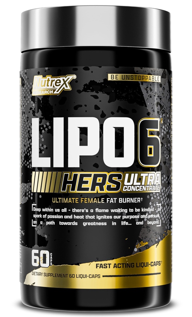 Nutrex Research Lipo-6 Black Hers Ultra Concentrate | Pillole di perdita di peso per le donne | Fat Burner, Appetite Suppressant, Metabolismo Booster per la perdita di peso + Capelli, Pelle, & Nails Support | 60 pillole dimagranti