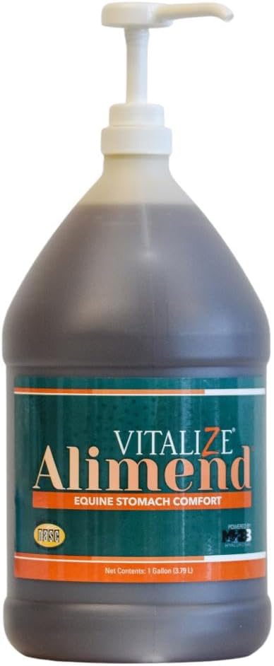 Vitalize Alimend - Gastric & Equine Ulcer Soluzione di supporto, Probiotics & Digestive Supplements Alternative, Supplemento di peso del cavallo, 128 Ounce fluido (3785ml)