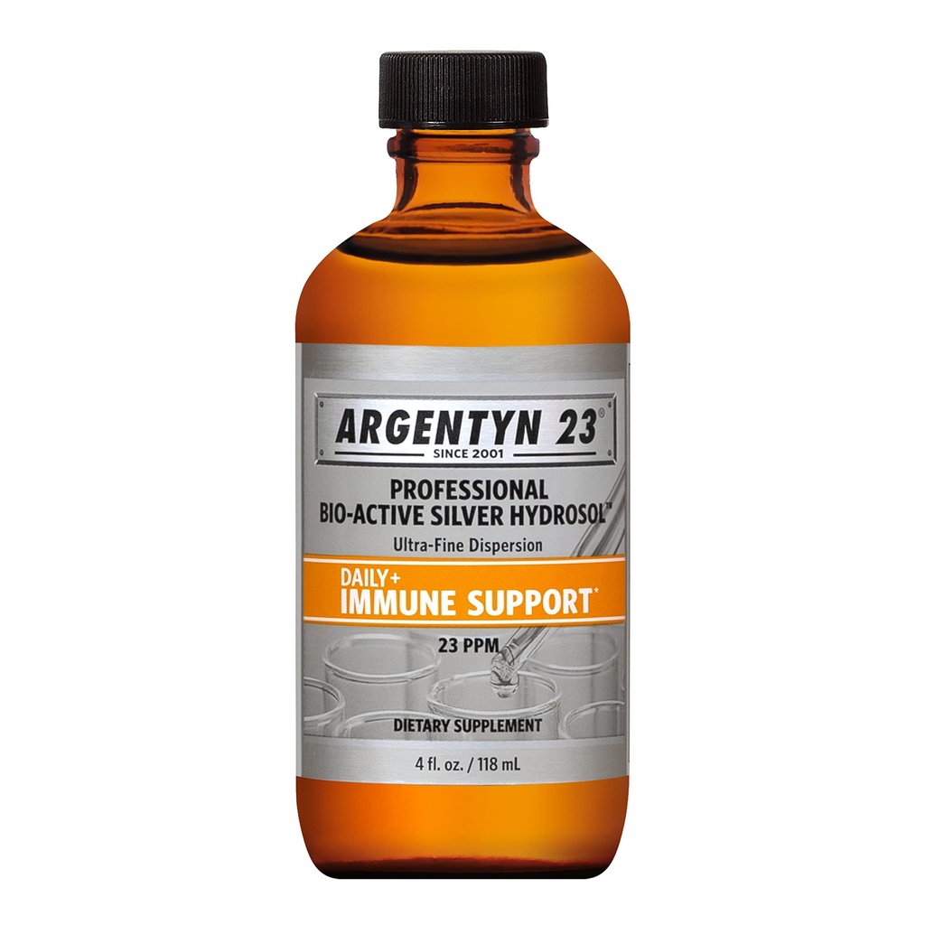 Argentyn 23 Professional Bio-Active Silver Hydrosol per Supporto Immune – Argento Colloidale, 23ppm, 4oz (118mL) – Twist-Top
