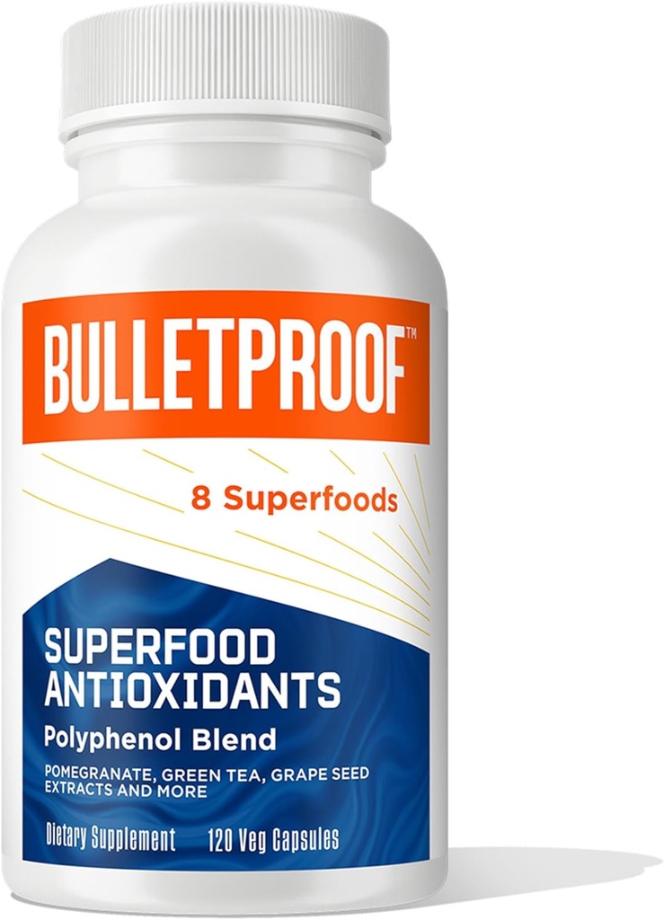 Proiettile Superfood Antiossidanti capsule, 120 capsule, supplemento per combattere i radicali liberi e sostenere l'invecchiamento sano, miscela di polifenolo, imballaggio May Vary