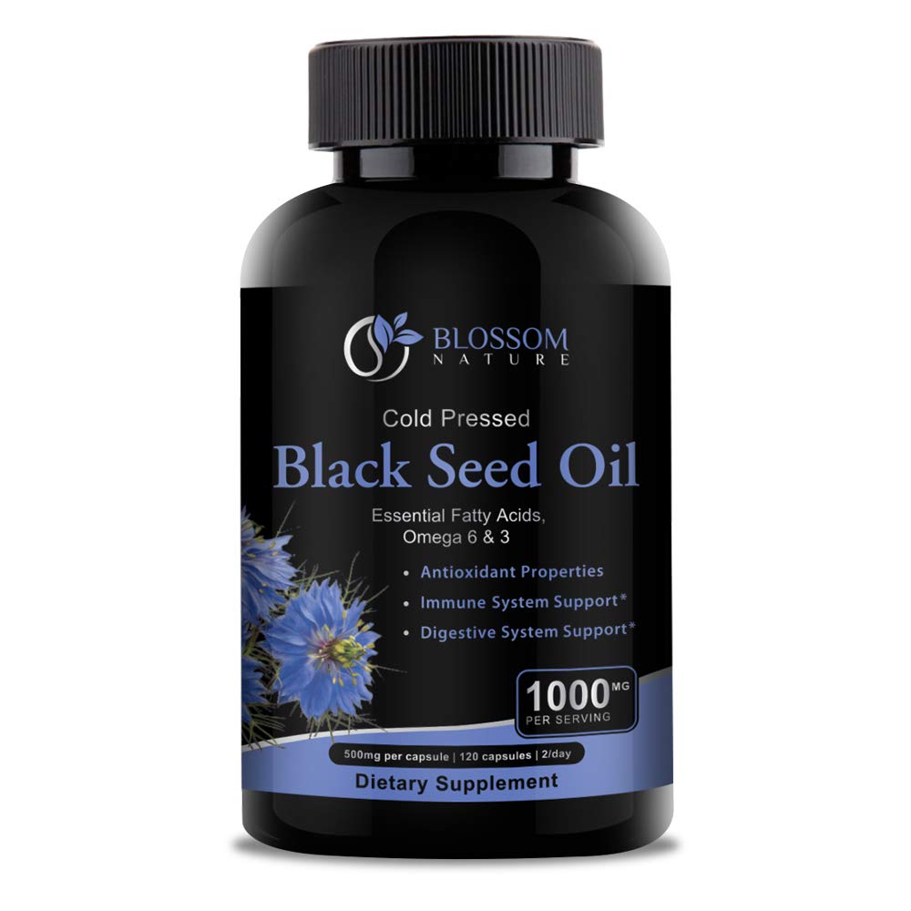 Capsule di olio di semi neri 1000mg - Capsule di olio di semi di cumino nero Premium - Pillole liquide di olio di semi neri - Pillole di olio di Nigella Sativa pressate a freddo - Olio di semi di semi neri - 120 Cap (2 mesi di alimentazione)