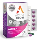 Supplemento di ferro attivo 25mg + Multivitaminico per le donne – clinicamente dimostrato per aumentare l'energia e ridurre la stanchezza – ferro gentile, non costipante + donna Multivitamina – 30 capsule + 30 compresse