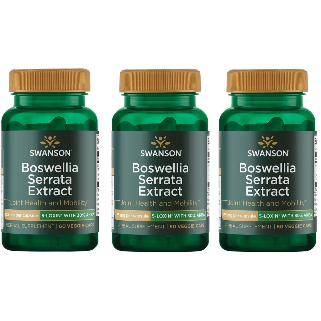 Swanson Boswellia Serrata estratto 125 mg 60 tappi di veg (3 confezione)