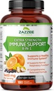 Zazzee Extra Forza 8-in-1 Supporto immunitario, 1400 mg per capsula, 180 capsule vegane, 1000 mg di vitamina C, 1000 IU D3, zinco, sambuco, echinacea, seal dorato, curcuma, astragalo, fatto negli Stati Uniti