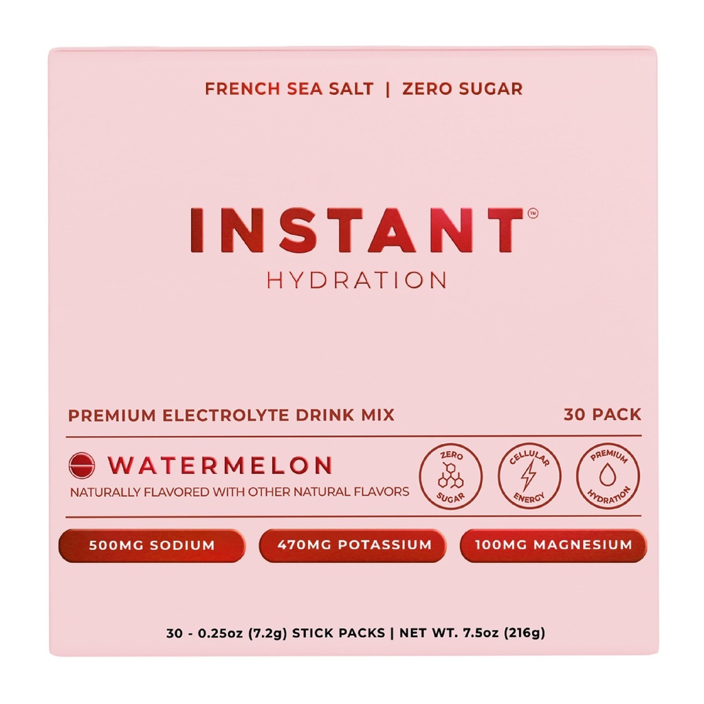 Idratazione istantanea Electrolytes Powder Packets - Watermelon Electrolyte Drink Mix - Zero Sugar - Keto, Vegan, Gluten-Free, Non-GMO - Boost Recovery, Brain Health, Muscle & Tissue Support- 30 Sticks