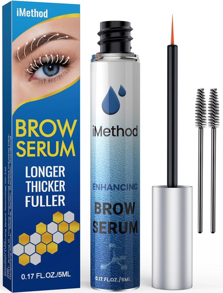siero di crescita del sopracciglio di iMethod - siero del sopracciglio per coltivare le Brows, le Brows più spesse in 4 settimane, aumento della freccia, potenziamento naturale del sopracciglio 5ML, chiaro
