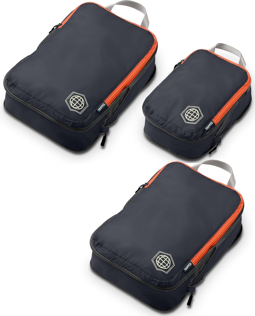 Cubi per l'imballaggio della compressione per il viaggio - leggero, organizzatore di vestiti durevoli per bagaglio e valigette da viaggio TRIPPED
