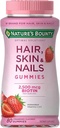 Natura Bounty Vitamin Biotin Soluzioni ottimali Capelli, Pelle e Unghie Gummies, 80 Conte,.