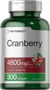 Horbäach Cranberry Pills 4800mg | 300 Softgels | Non OGM, Gluten Free Supplement | from Concentrate Extract