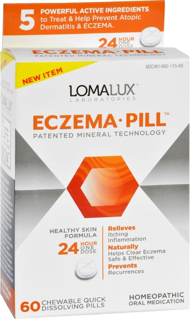 Loma Lux Laboratories Acne Eczema - Masticabile - Smaltimento rapido - 60 Conte