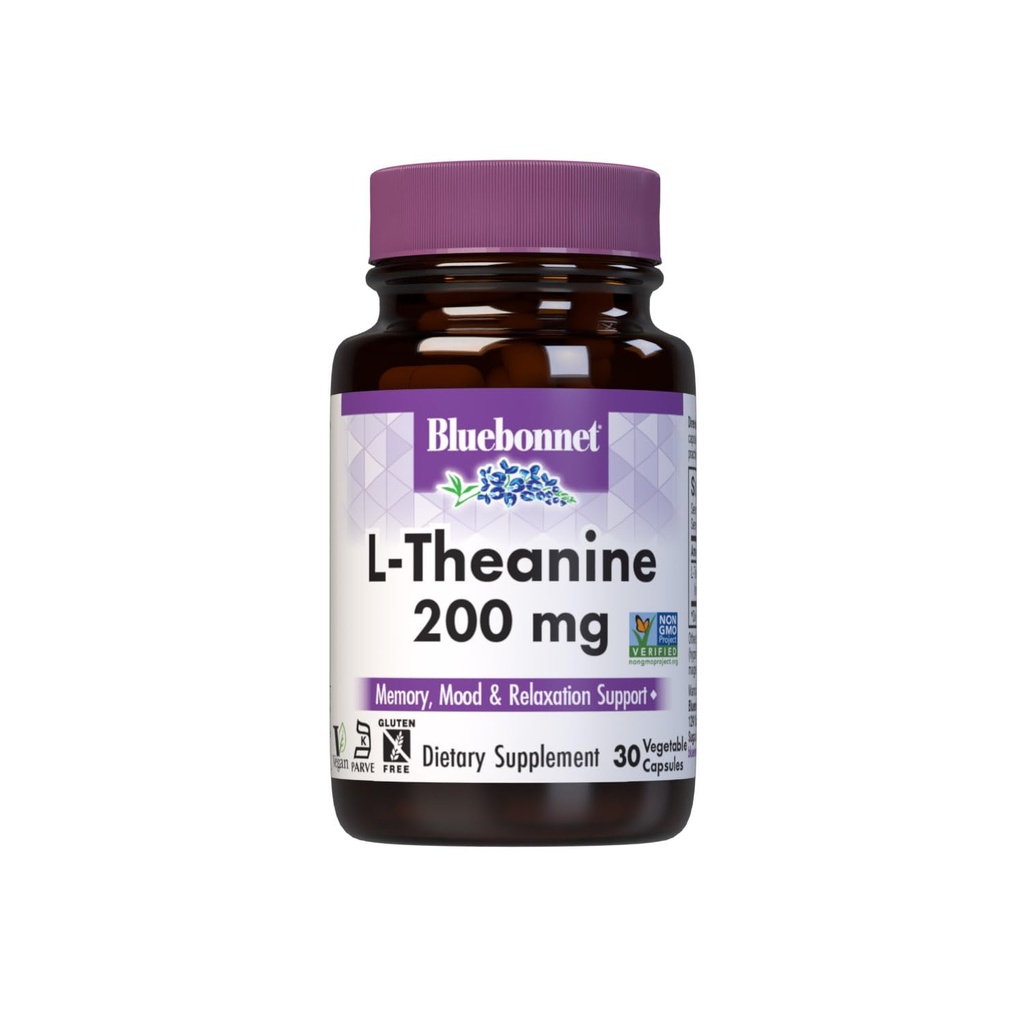 Bluebonnet nutrizione L-teanina 200 mg, 30 conte