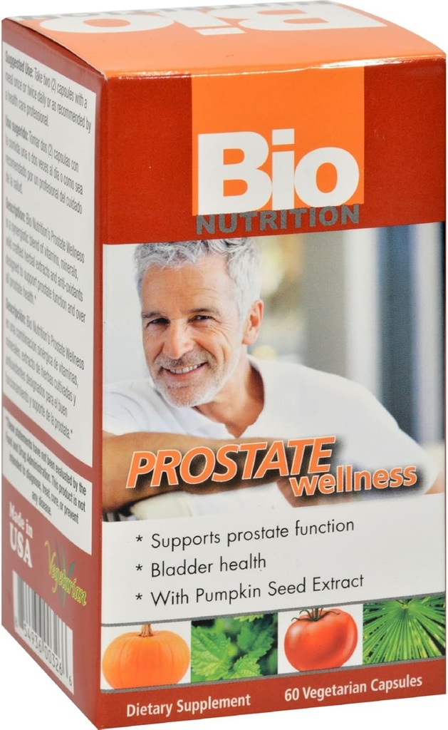 Bio nutrizione benessere della prostata - salute della vescica - senza glutine - 60 capsule vegetariane (pacchetto di 2)
