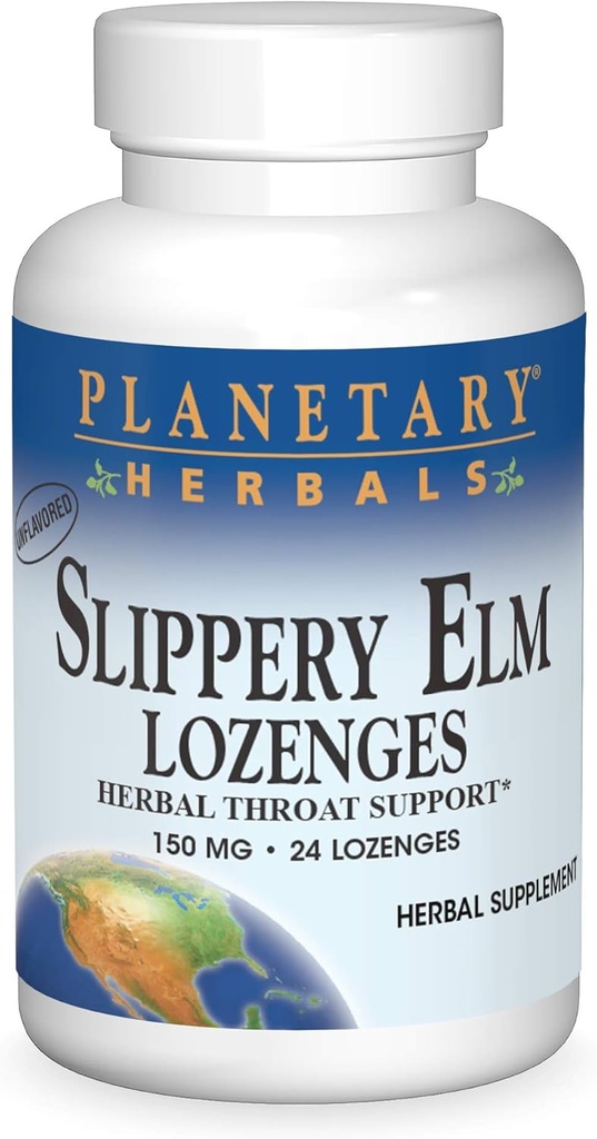 Slippery Elm Lozenges, Herbal Throat Support, 24 Lozenge