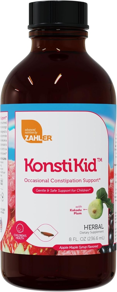 Zahler KonstiKid, supplemento di supporto per la costipazione dei bambini, malattia della costipazione liquida, supporta la regolarità e la salute digestiva, 8OZ