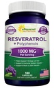 aSquared Nutrition Natural Resveratrolo con Estratto di Vino Rosso - 180 Capsule - Trans Resveratrolo Antiossidante Supplemento Pillole per Pure Heart Health - Extra Forza Trans-Resveratrolo
